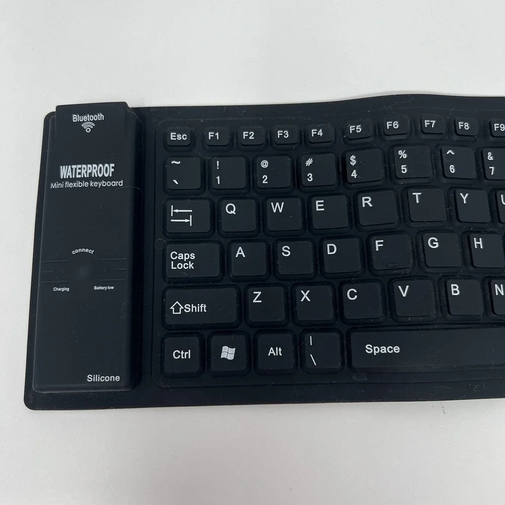 Flexible Silicone Waterproof Keyboard Bluetooth Portable and Foldable